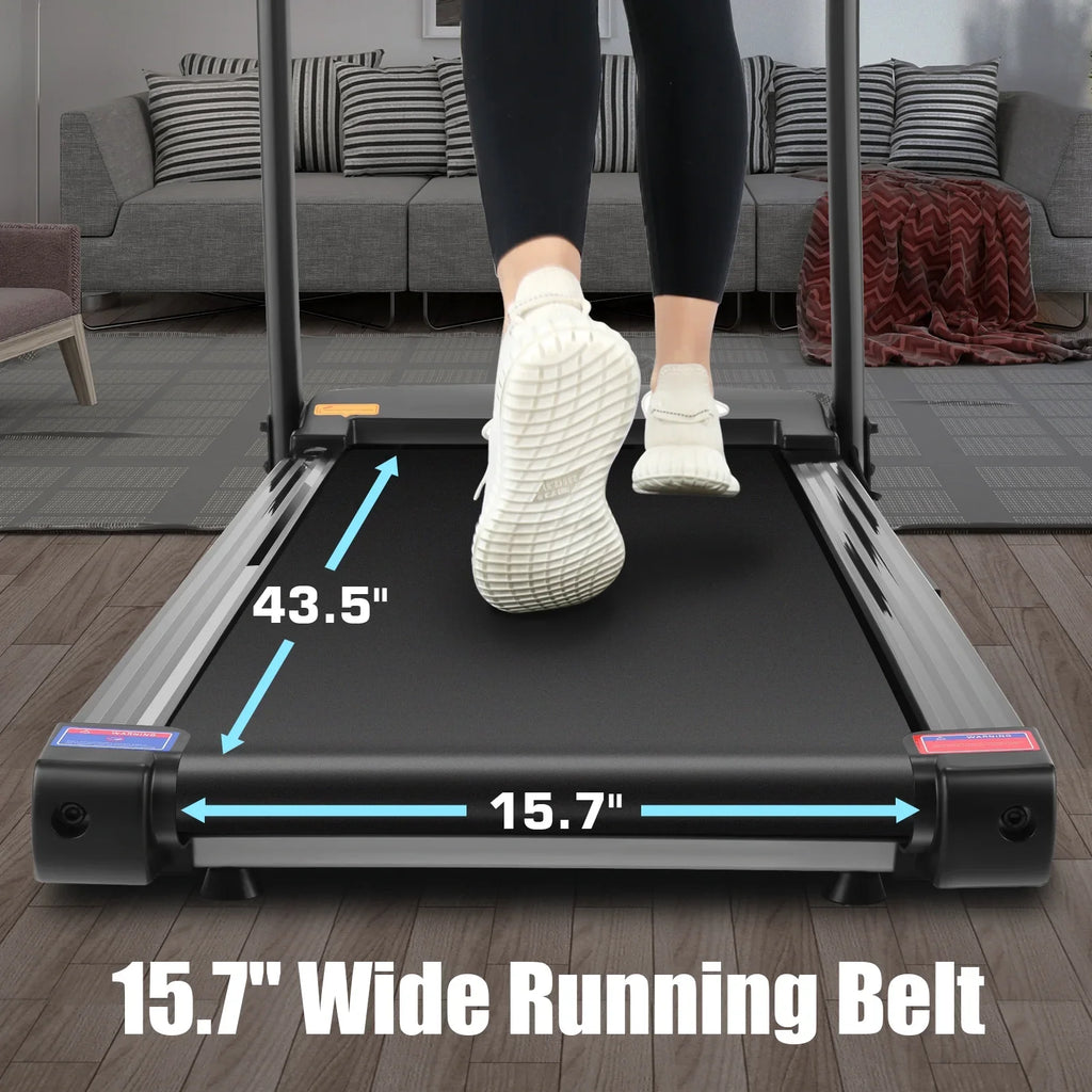 Simpfree Treadmill with 10" HD TV Movie Touchscreen and 3D Virtual Sports Scene, 0.5-9.0 mph/h & 3.25HP Electric Treadmill with Incline for Home（Black）