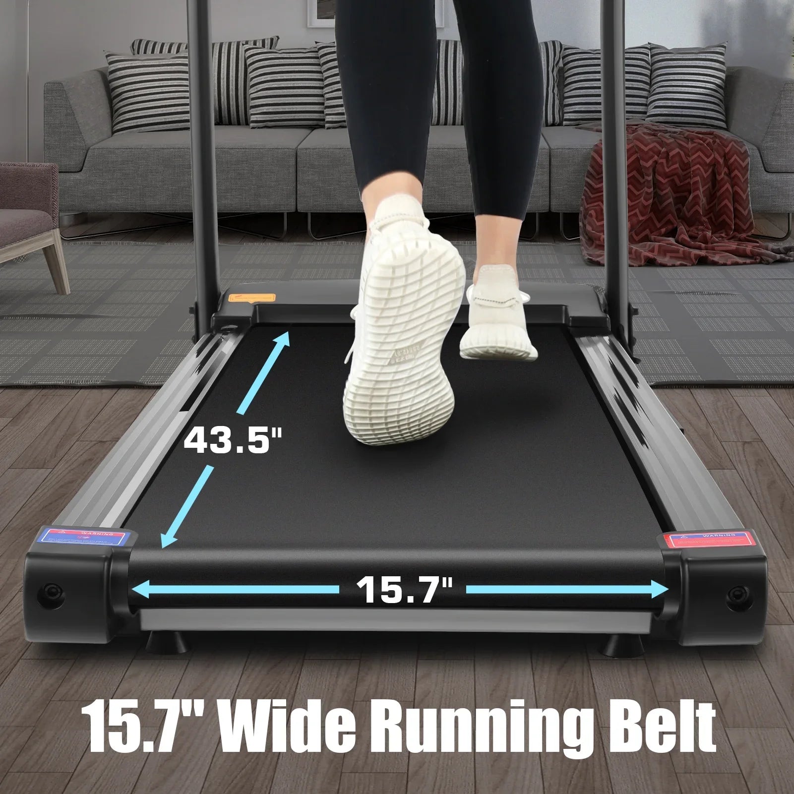 Simpfree Treadmill with 10" HD TV Movie Touchscreen and 3D Virtual Sports Scene, 0.5-9.0 mph/h & 3.25HP Electric Treadmill with Incline for Home（Black）