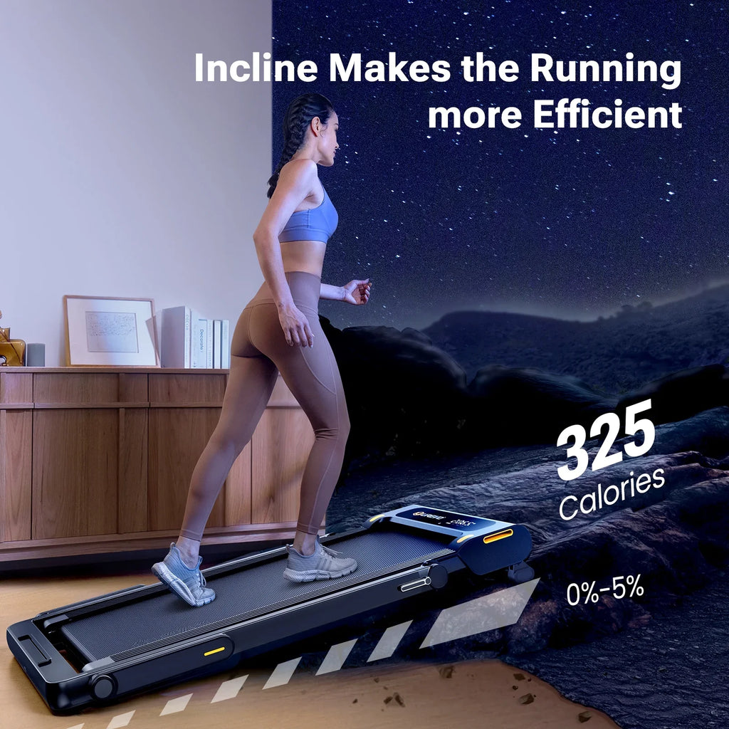 UREVO Folding Treadmill with 5% Incline, 2.5HP Under Desk Treadmill 265lbs Weight Capacity with Remote Control for Home Office Workouts