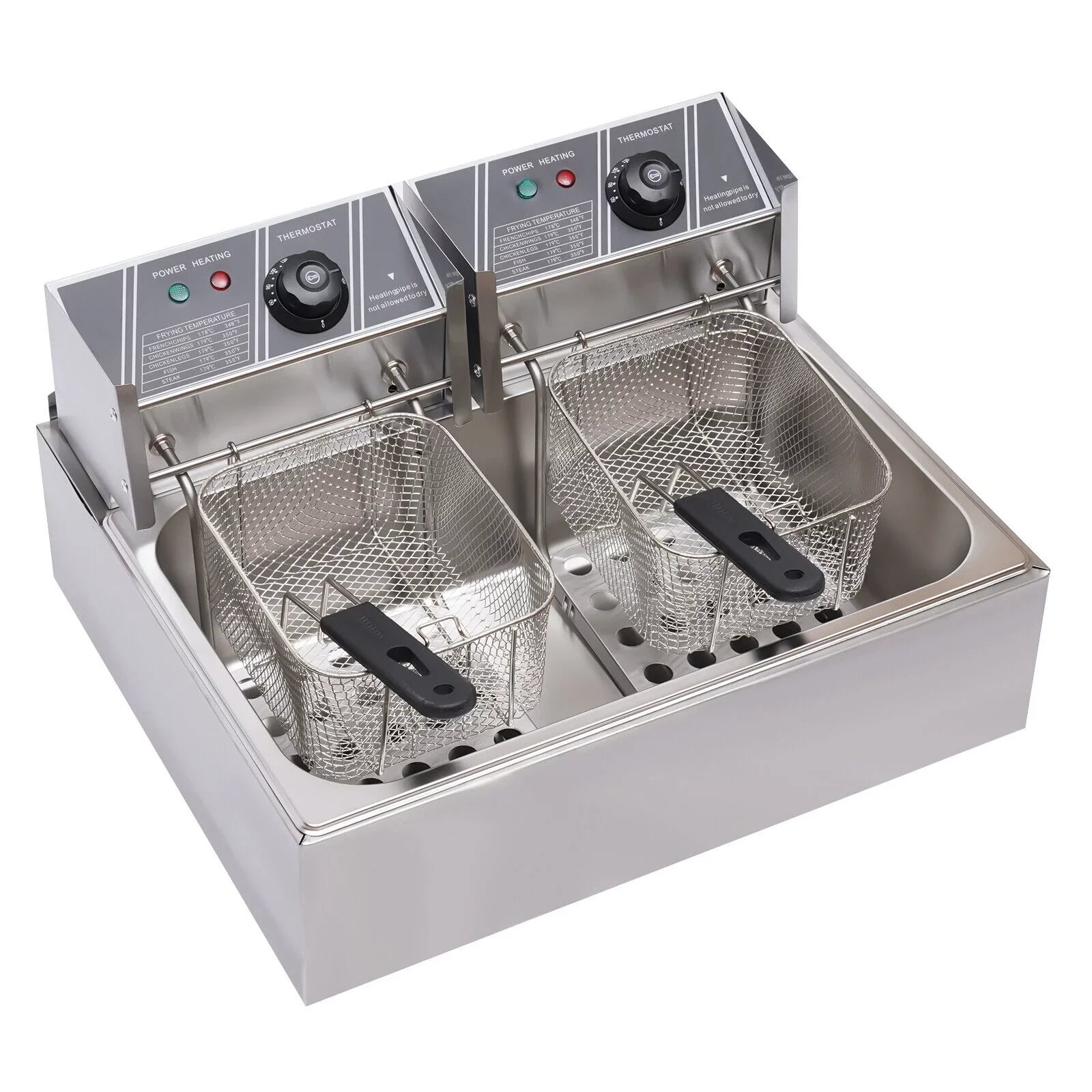 5000W Extra Large Electric Deep Fryer Commercial Restaurant Fry Basket 12L Electric Deep Fryer Single Tank Stainless Steel Fry Basket Commercial Electric Deep Fryer Stainless Steel