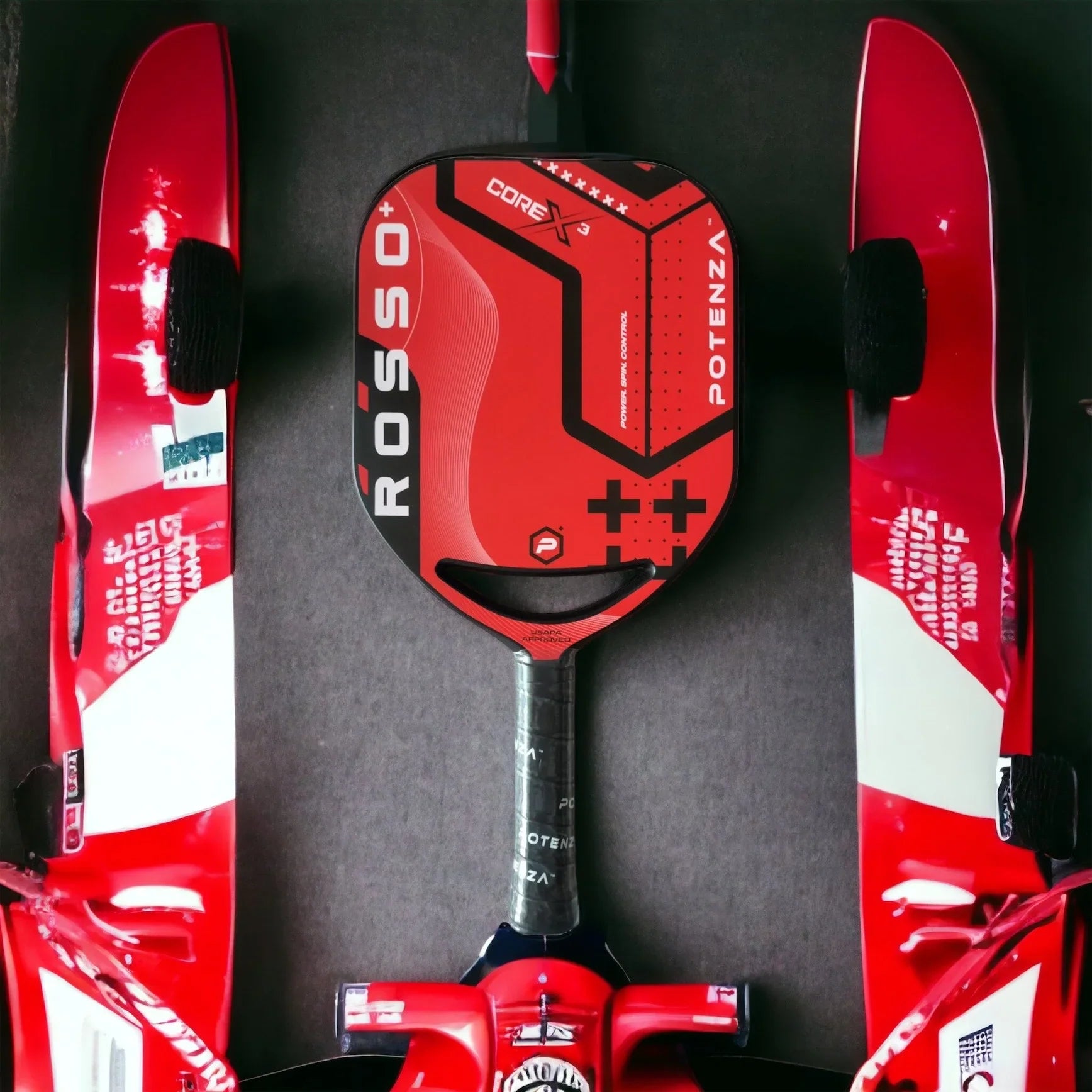 Potenza ROSSO+ Pro Pickleball Paddle (Carbon Fiber, 21mm COREx3 Open Throat)
