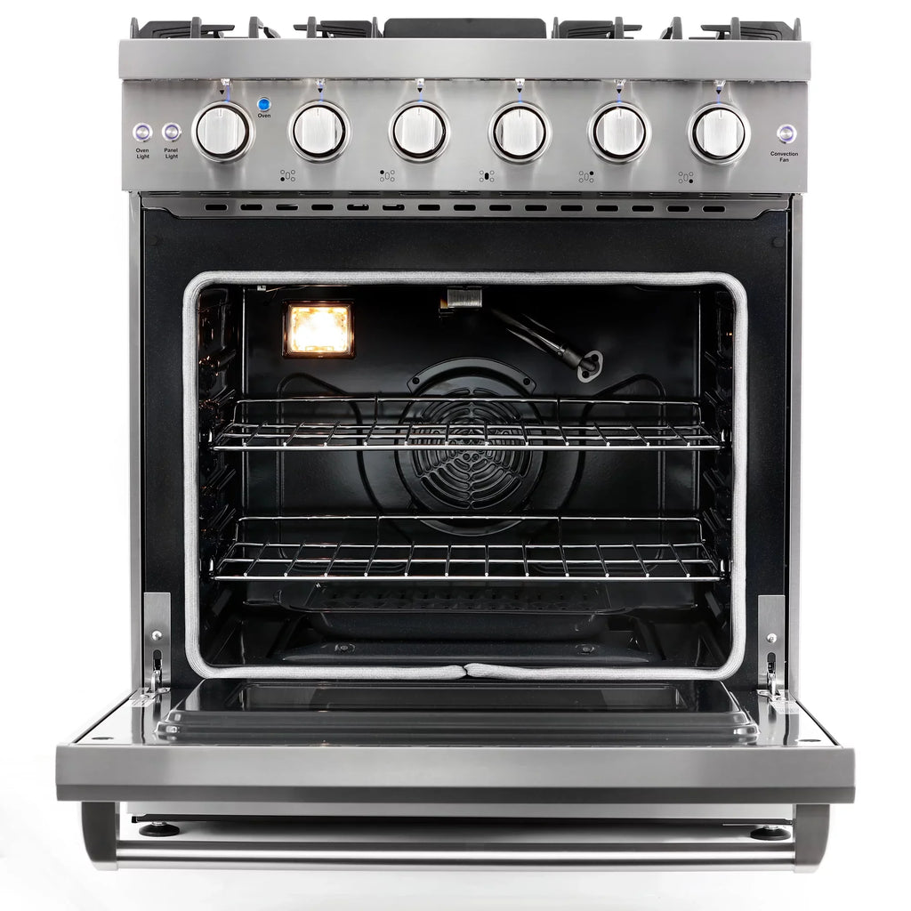 Cosmo 4 Piece Kitchen Appliance Package with 30" Freestanding Gas Range 30" Wall Mount Range Hood 24" Built-in Integrated Dishwasher & French Door Refrigerator Kitchen Appliance Bundles