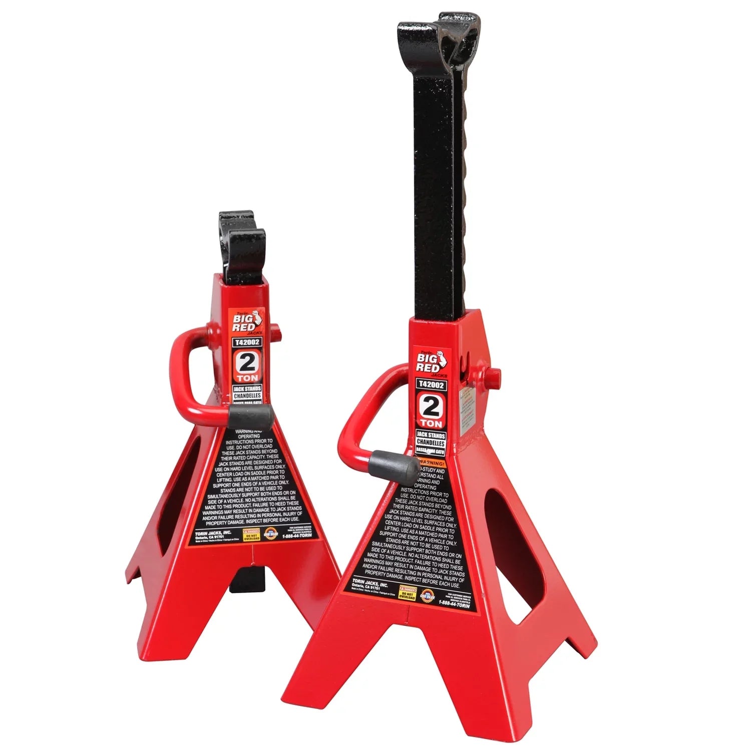 BIG RED 2 Ton Hydraulic Floor Jack with 2 Jack Stands and Rolling Garage Creeper Combo,Red, W8200