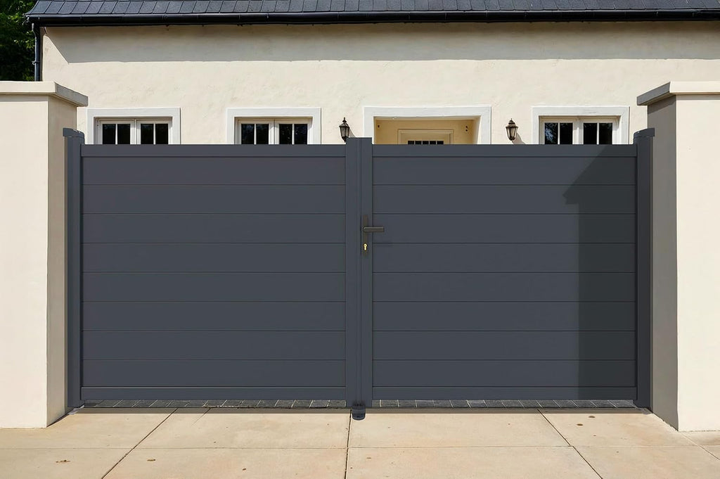 Casanoov Aluminium Driveway Folding gate 4m Eiger 400B160 Grey