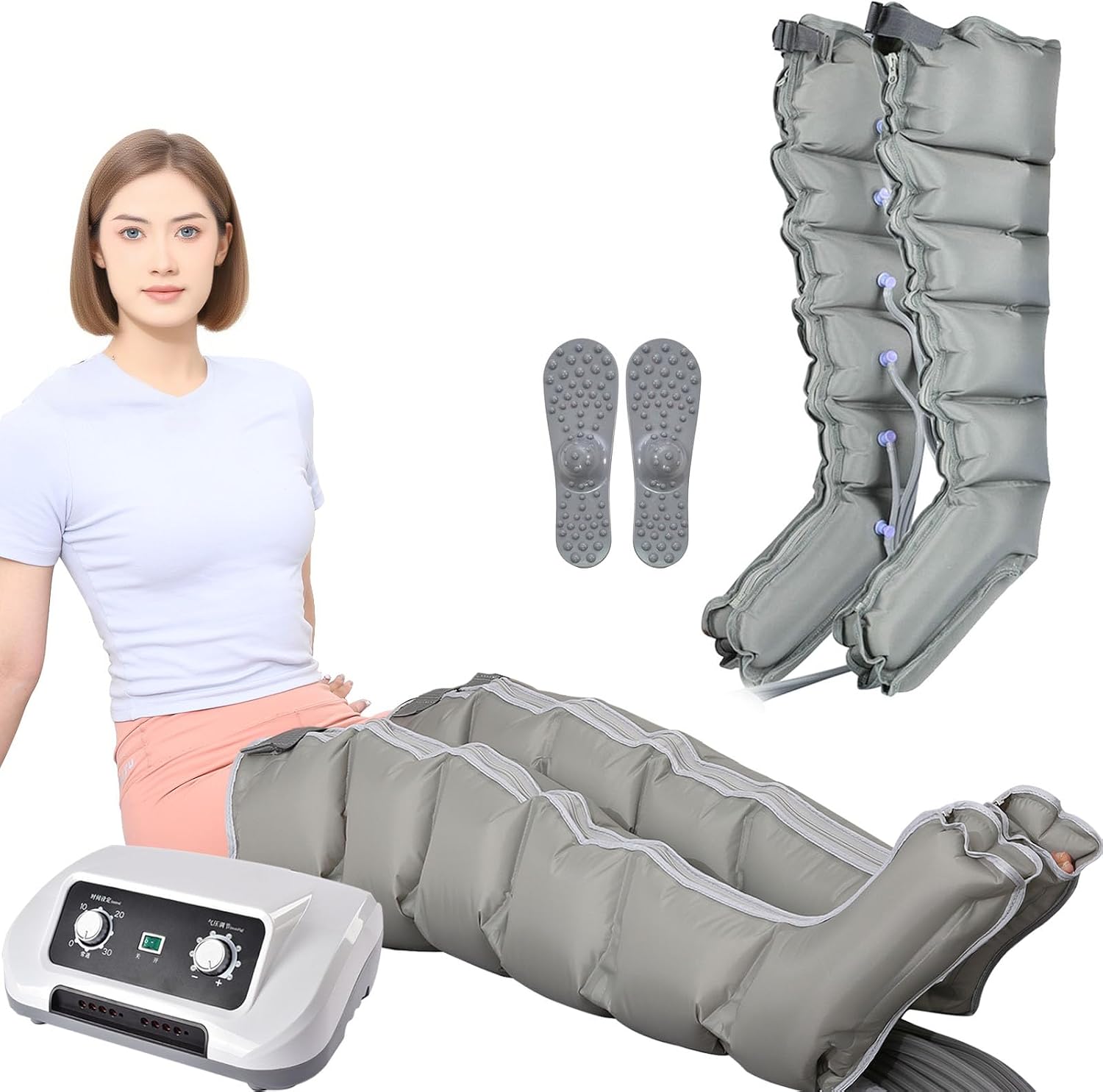 Bottes De Pressotherapie Jambes Et Ventre Et Bras | Pressothérapie 6 Chambres | Botte Pressothérapie Drainage Lymphatique Jambes Professionnel, Appareil À Compression Massage Jambe Circulation