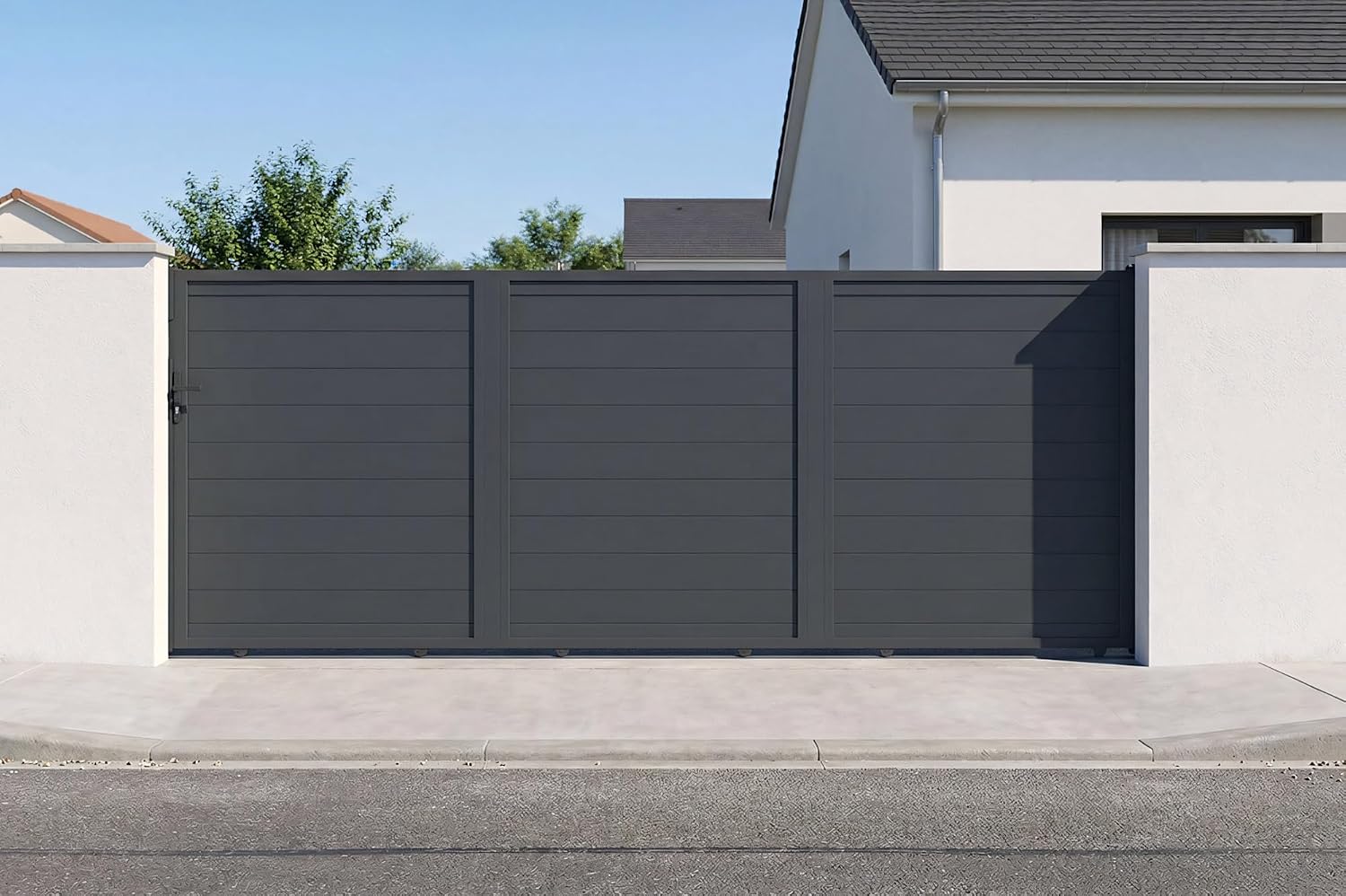 Casanoov Aluminium Driveway Folding gate 4m Eiger 400B160 Grey