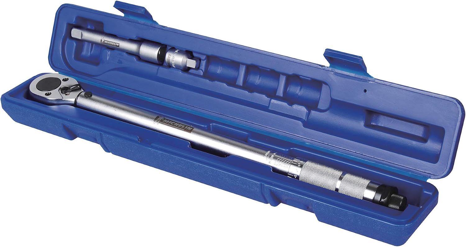 MICHELIN Cric Hydraulique Rouleur 1,8T & Clé Dynamométrique 1/2'' en Coffret avec Barre d'extension et Adaptateur