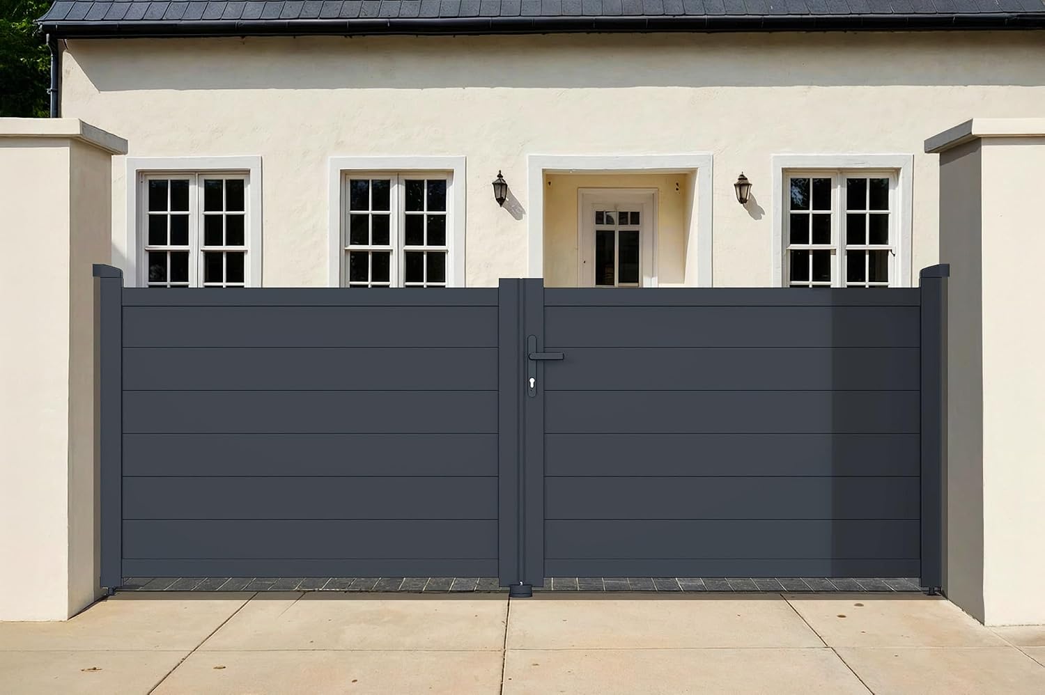 Casanoov Aluminium Driveway Folding gate 4m Eiger 400B160 Grey