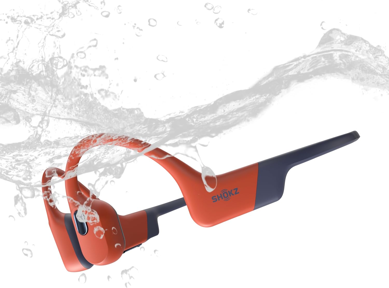 SHOKZ OpenSwim Pro Casque à Conduction osseuse, 9 h d’autonomie- Rouge