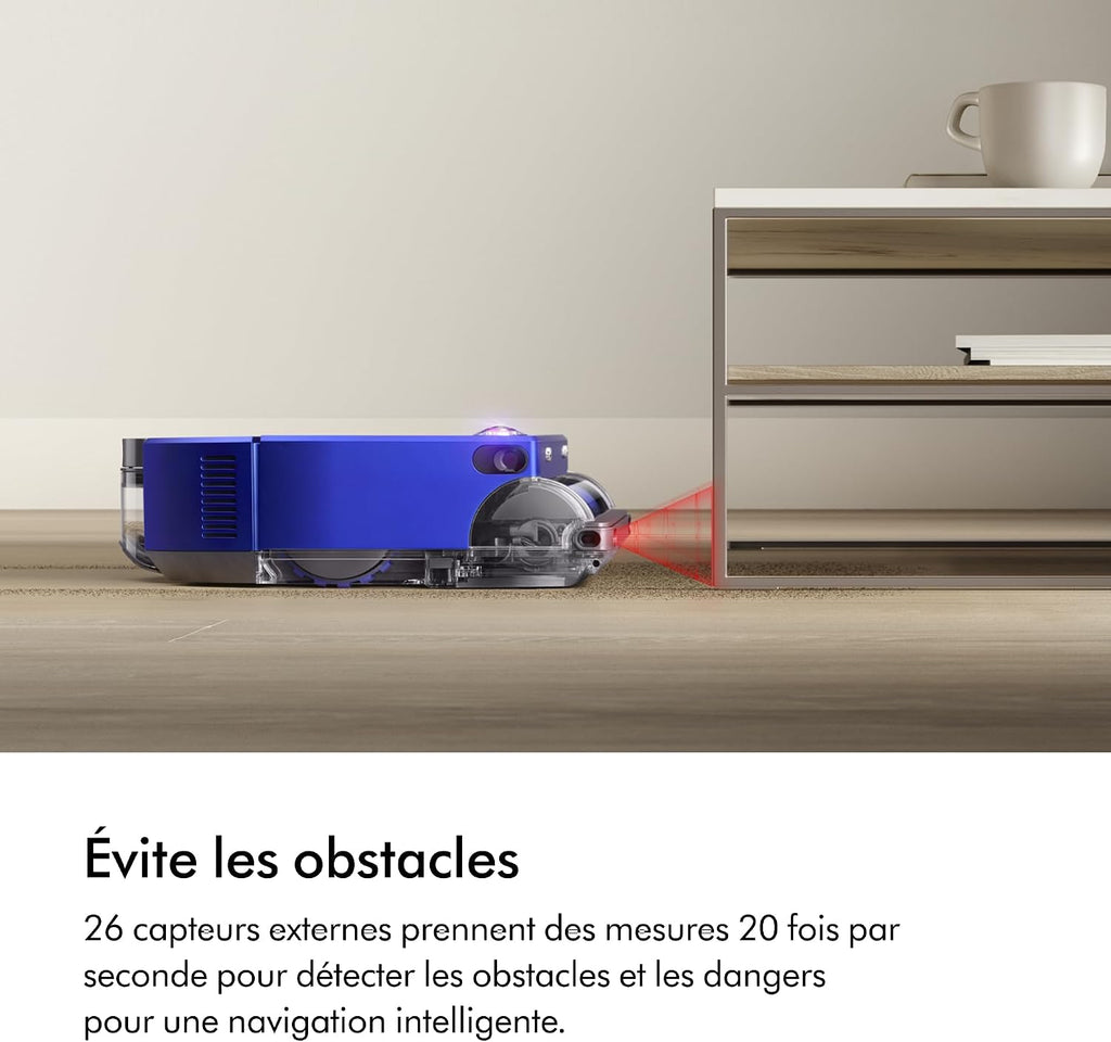 Dyson 360 Vis Nav™ Robot aspirateur – Brosse Pleine Largeur, conçu pour Tous Types de sols (Bleu/Nickel)