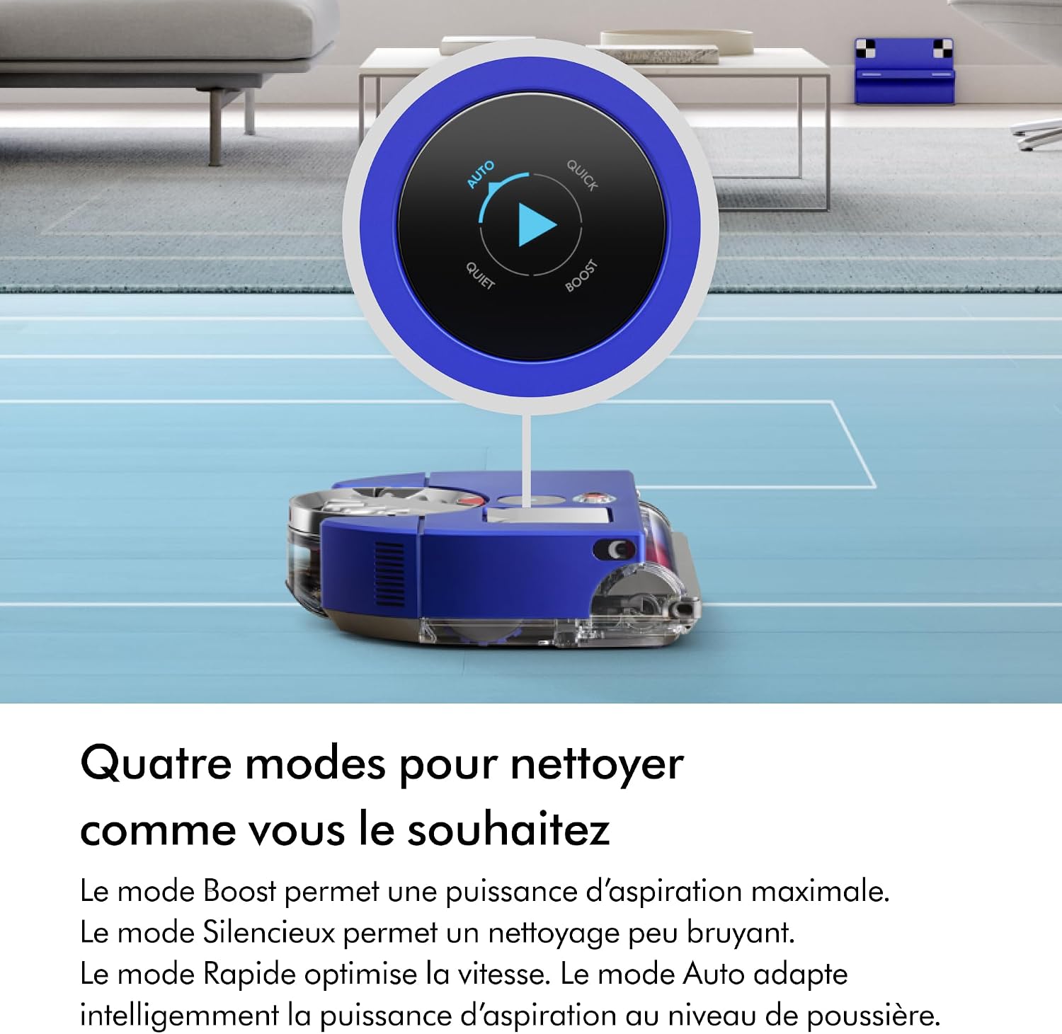 Dyson 360 Vis Nav™ Robot aspirateur – Brosse Pleine Largeur, conçu pour Tous Types de sols (Bleu/Nickel)