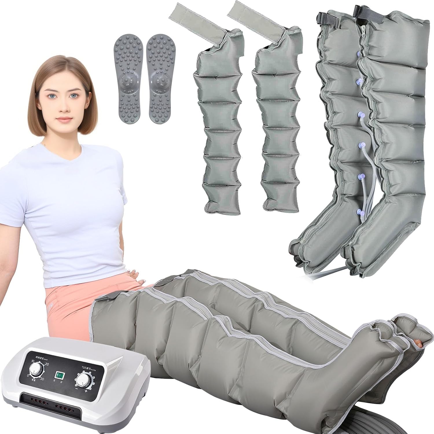 Bottes De Pressotherapie Jambes Et Ventre Et Bras | Pressothérapie 6 Chambres | Botte Pressothérapie Drainage Lymphatique Jambes Professionnel, Appareil À Compression Massage Jambe Circulation