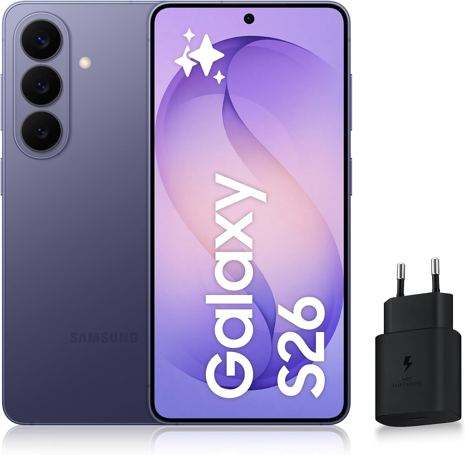 Samsung Galaxy S26, Smartphone Android 5G avec Galaxy AI, 512 Go, Chargeur Secteur Rapide 25W Inclus, Smartphone déverrouillé, Violet, Version FR