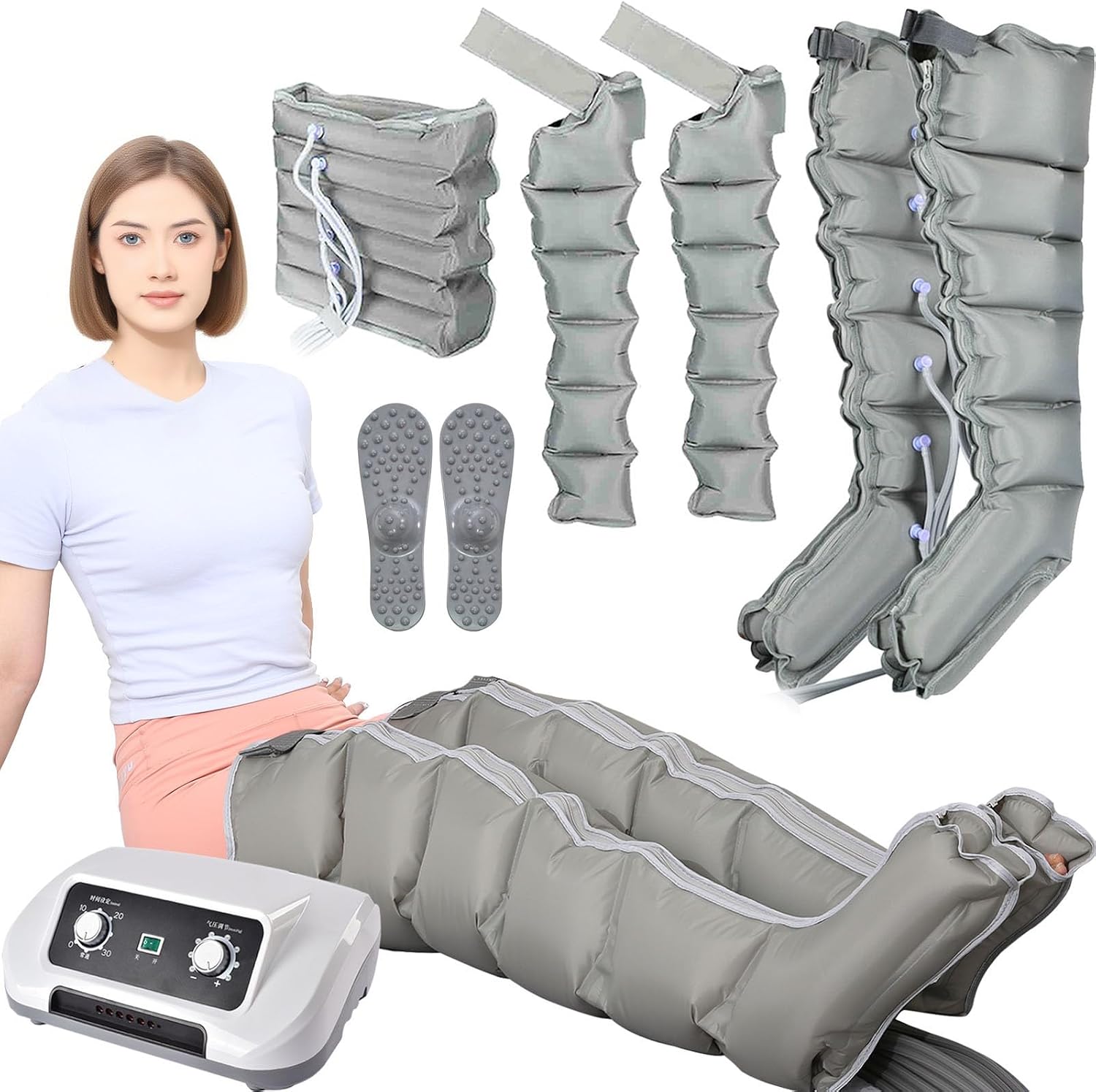 Bottes De Pressotherapie Jambes Et Ventre Et Bras | Pressothérapie 6 Chambres | Botte Pressothérapie Drainage Lymphatique Jambes Professionnel, Appareil À Compression Massage Jambe Circulation
