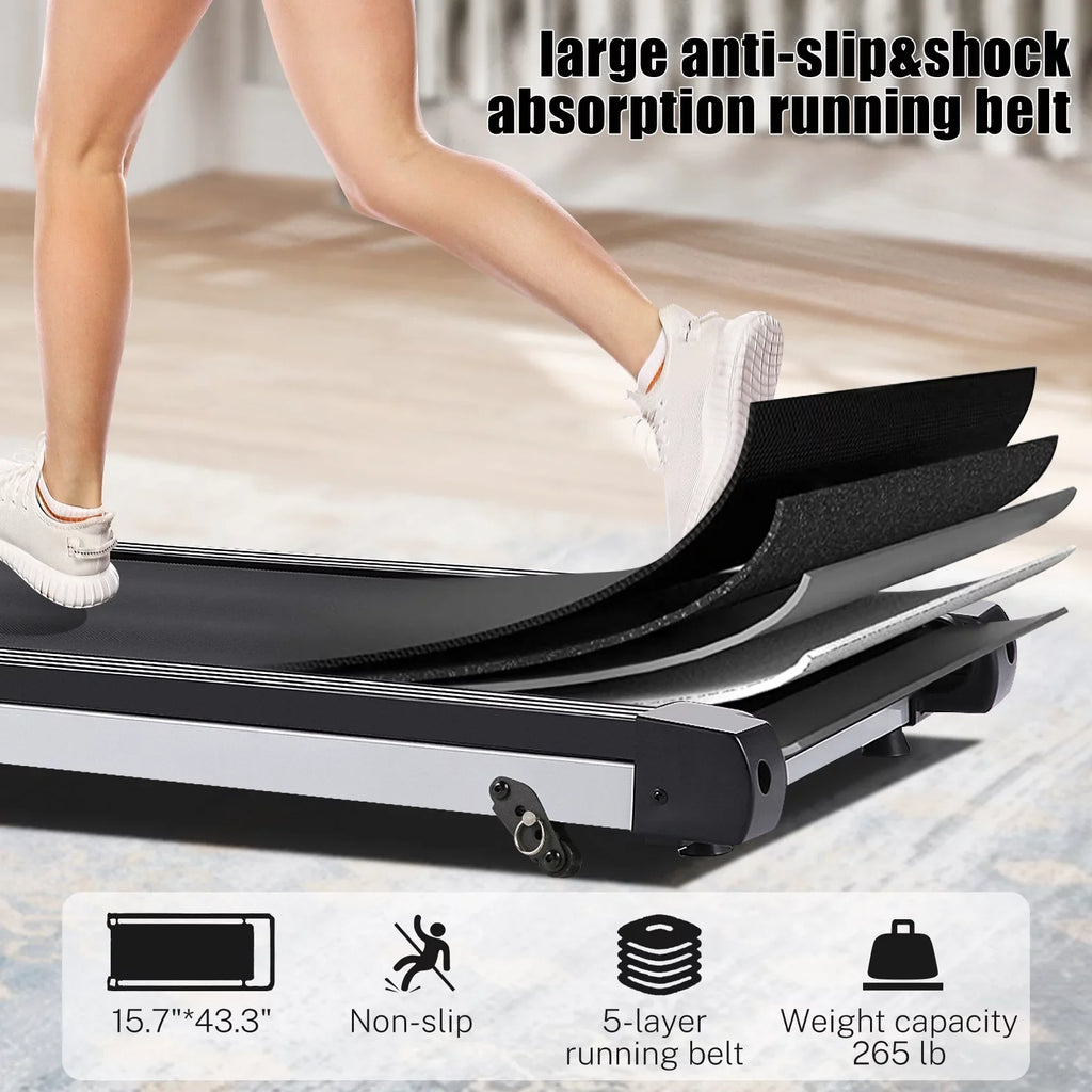 Home Treadmill--Treadmill with 10" HD TV Movie Touchscreen and 3D Virtual Sports Scene, Folding Treadmill with WiFi Connection, Speaker, Wide Belt, Youtube（Silver）