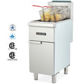 WILPREP 4 Burner Commercial Gas Floor Fryer, Commercial Deep Fryer with 2 Baskets 120000 BTU 50 lb. Capacity 400°F Constant Temperature for Restaurant Kitchen