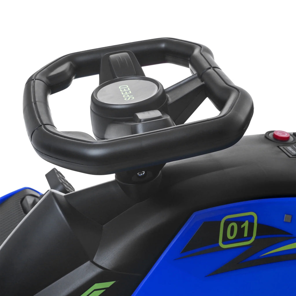 Aosom 12V Electric Drifting Go Kart w/ Slow Start, Music, Lights, Blue