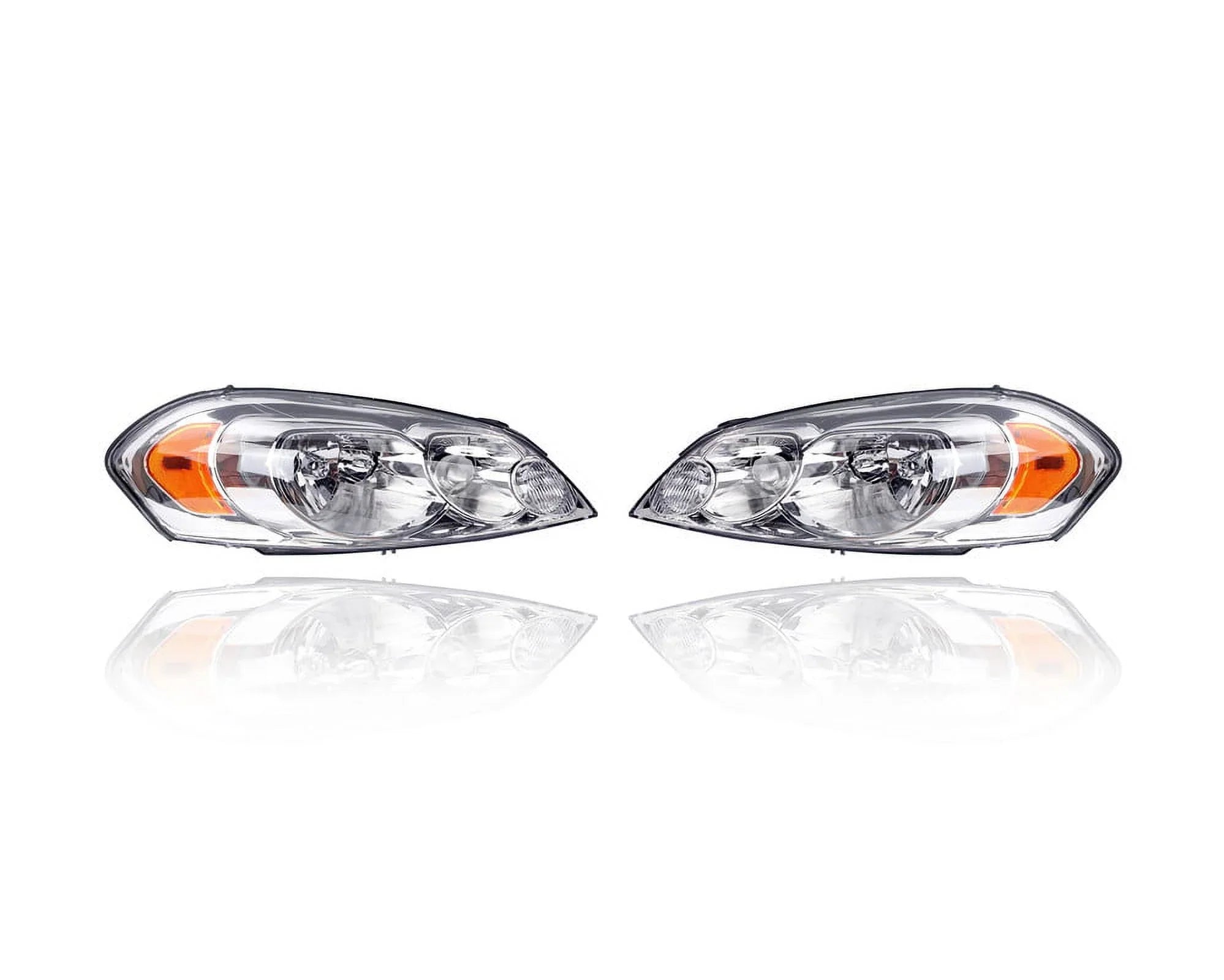 Headlight Assembly - DEPO Compatible/Replacement for '06-13 Chevrolet Impala Monte Carlo - Pair, Left Driver + Right Passenger Set - 25958360, 25958359 - CAPA