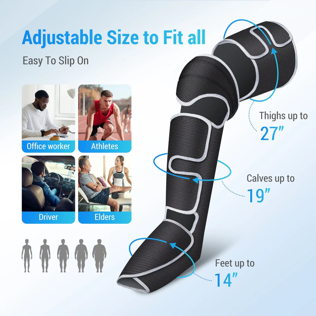 Comfier Leg Massager for Circulation, Air Compression Calf Knee Foot Massager with Heat, Leg Wraps Massage Boots for Pain Relief, Mothers Day Gifts