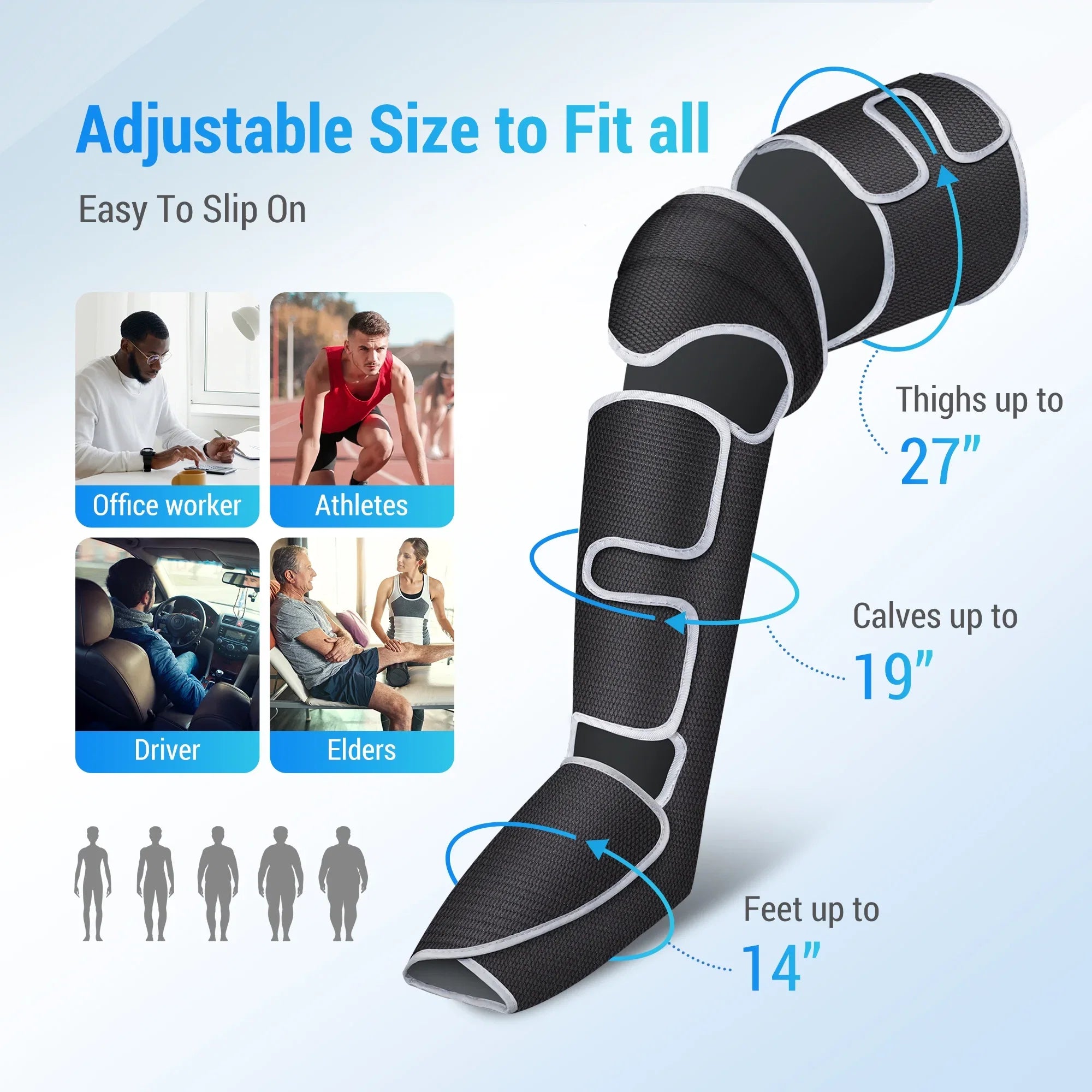 Comfier Leg Massager for Circulation, Air Compression Calf Knee Foot Massager with Heat, Leg Wraps Massage Boots for Pain Relief, Mothers Day Gifts