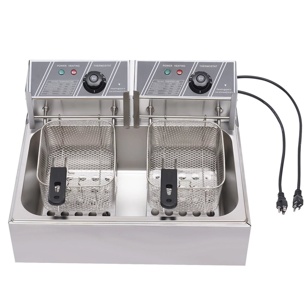 5000W Extra Large Electric Deep Fryer Commercial Restaurant Fry Basket 12L Electric Deep Fryer Single Tank Stainless Steel Fry Basket Commercial Electric Deep Fryer Stainless Steel