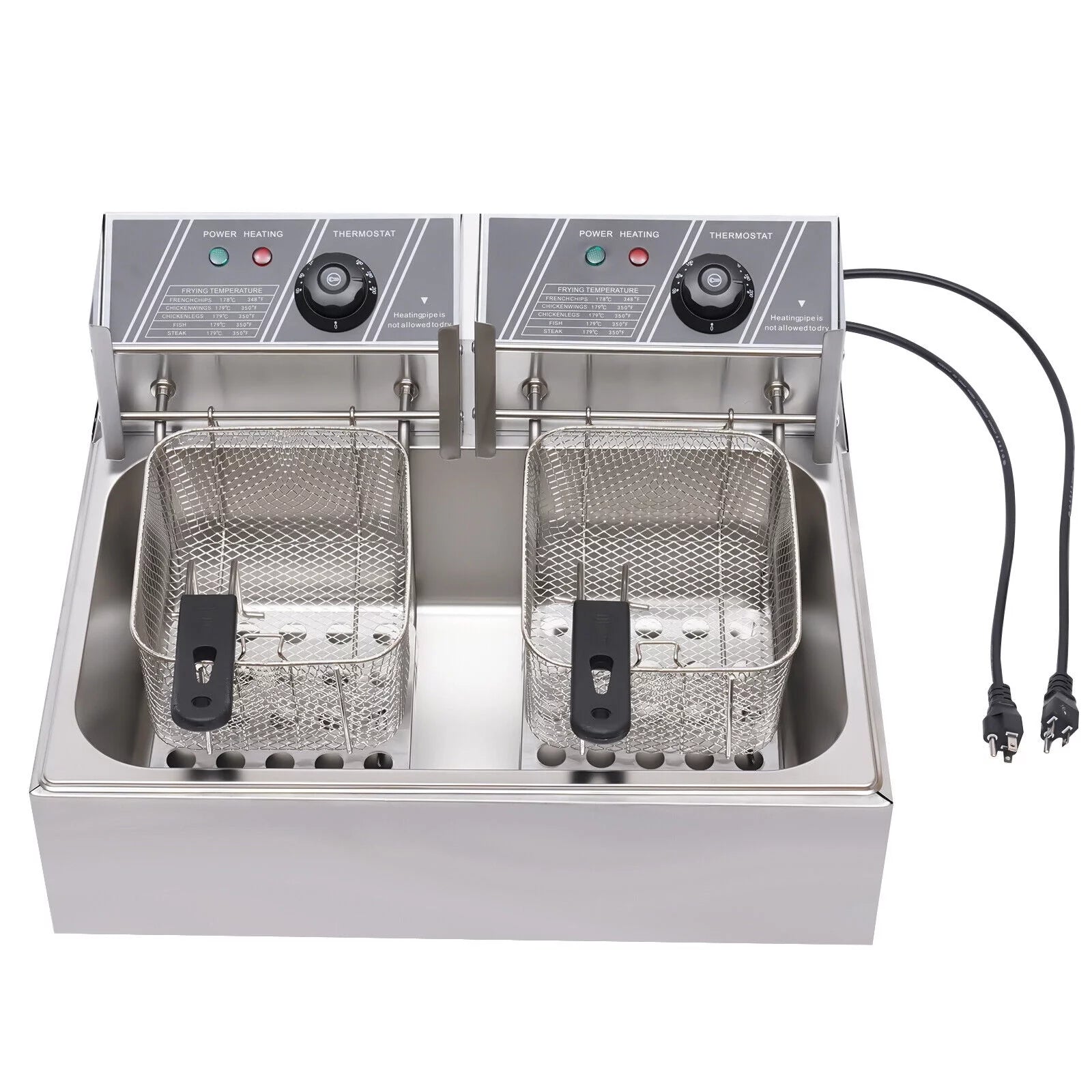 5000W Extra Large Electric Deep Fryer Commercial Restaurant Fry Basket 12L Electric Deep Fryer Single Tank Stainless Steel Fry Basket Commercial Electric Deep Fryer Stainless Steel