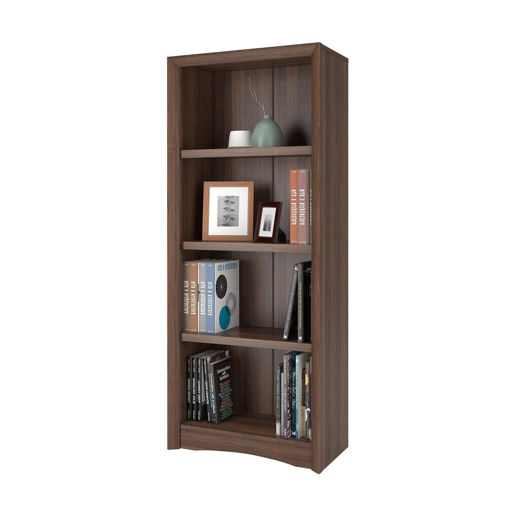 CorLiving Quadra Brown Engineered Wood Tall Adjustable 4 Shelf Vertical Bookcase