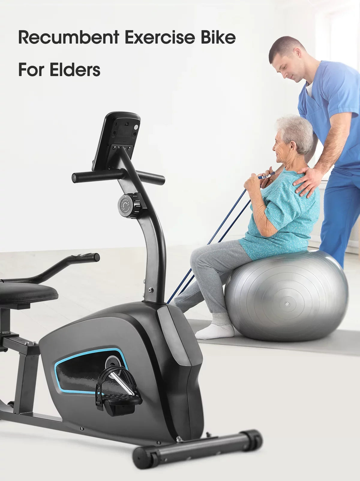 Recumbent Exercise Bike Indoor Stationary Exercise Bike for Home Use with Pluse Monitor/Tablet Holder