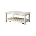 Bowery Hill Barn Door Solid Wood Coffee Table Antique White
