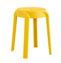 Stackable Space-Saving Plastic Stools - Set of 6 for Easy Storage,Yellow