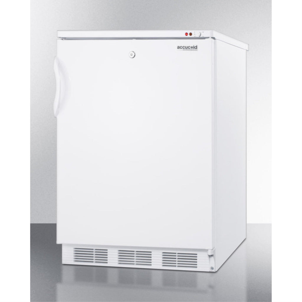 Commercial built-in undercounter medical all-freezer capable of -25 C operation, with front-mounted lock