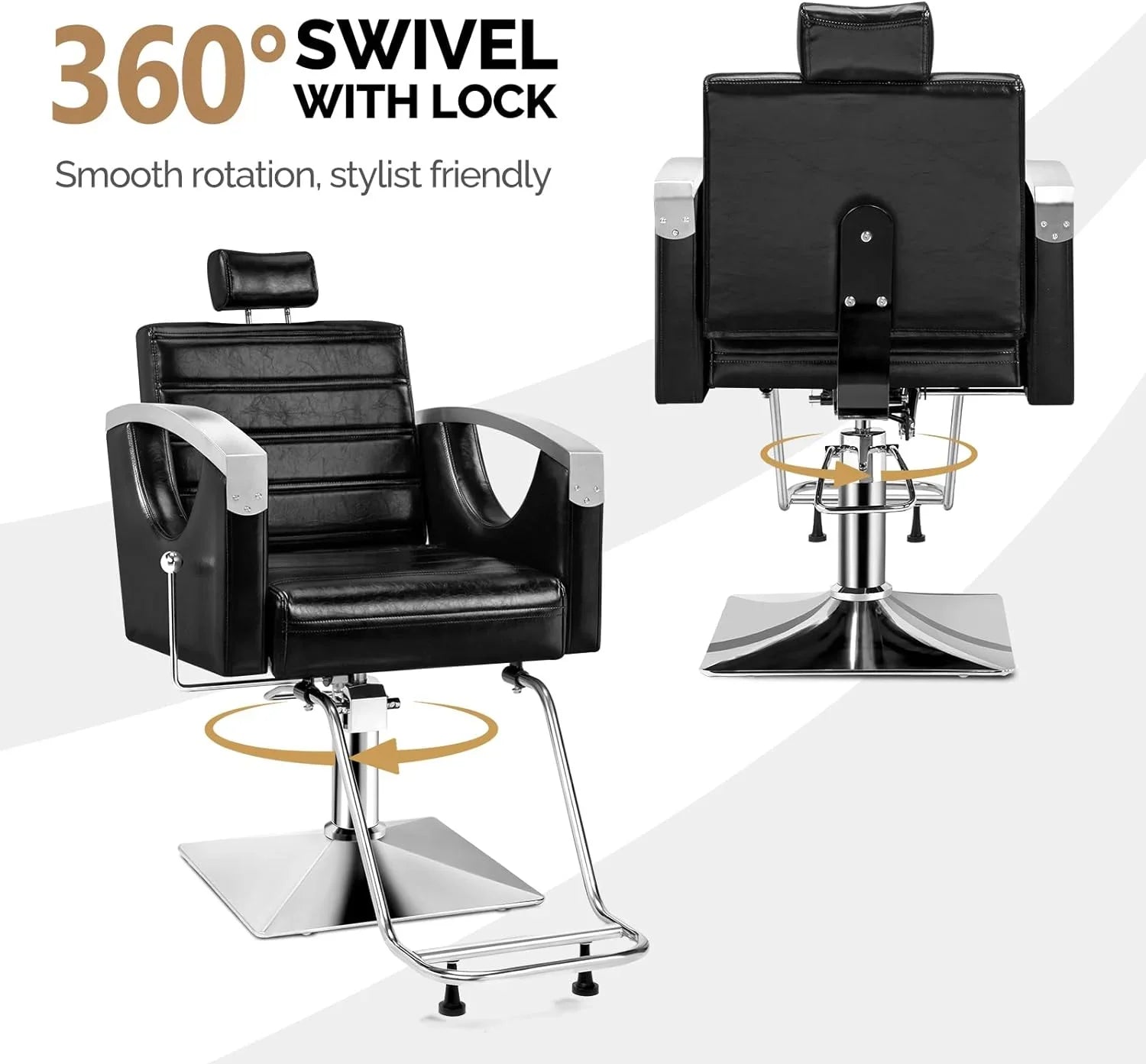 OmySalon All Purpose Salon Chair with Reclining Back, Stylist Chairs for Salon, Hydraulic Barber Chair Heavy Duty Hair Chair for Shampoo Makeup Threading Waxing