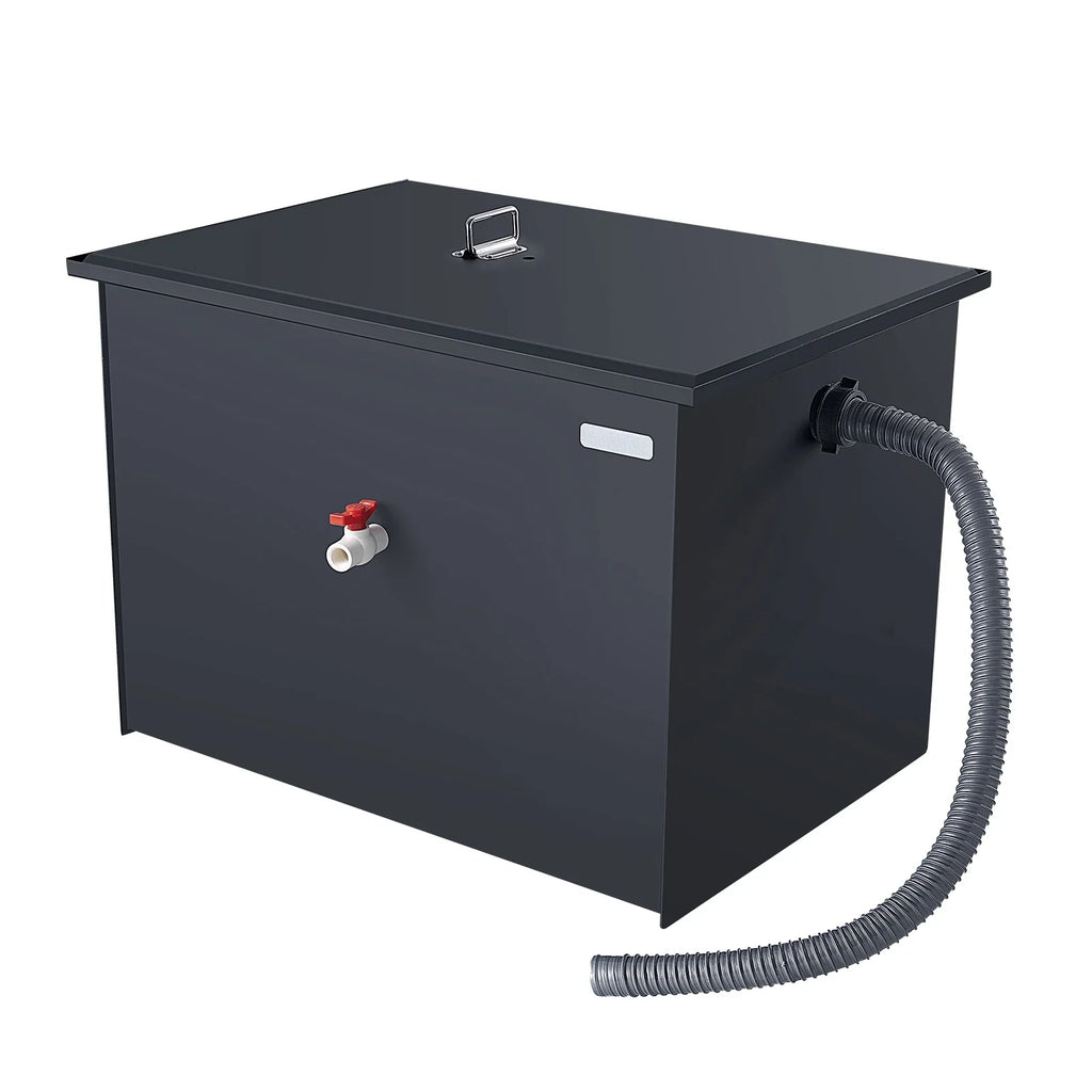 SKYSHALO Commercial Grease Interceptor 40LBS Trap Waste Carbon Steel Water Filter