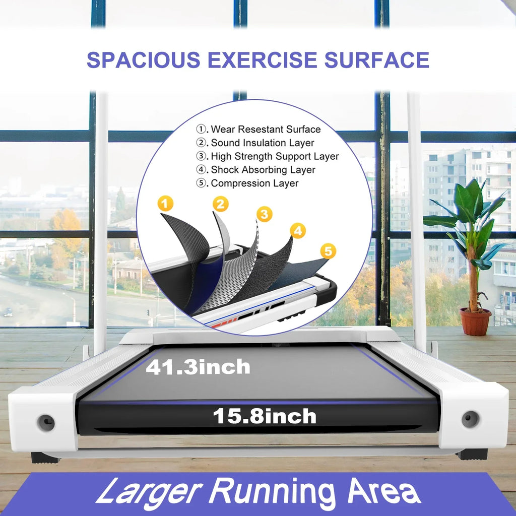 Dcenta FYC 2 in 1 Under Desk Treadmill - 2.5 HP Folding Treadmill for Home, Installation-Free Foldable Treadmill Compact Electric Running Machine, Remote Control & LED Display Walking Running Joggi