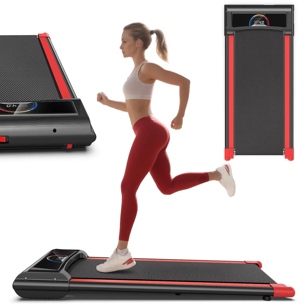FLIMDER Walking Pad,Max 2.5 HP Portable Under Desk Treadmill,265LBS Capacity Installation-Free Treadmills for Home & Office Small,Remote Control LED Display