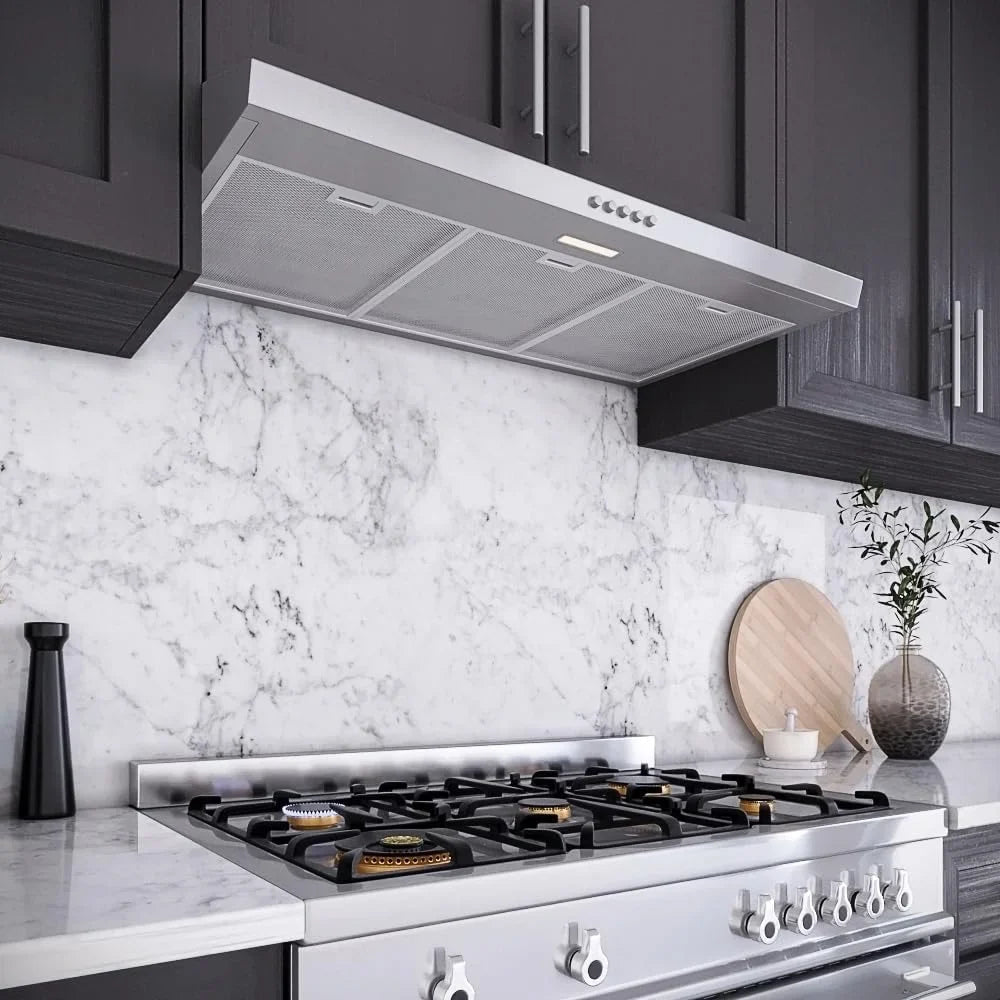 Streamline 36 in. Longhena Convertible Undermount Range Hood in Brushed Stainless Steel with Mesh Filters, Push Button Control, LED Light