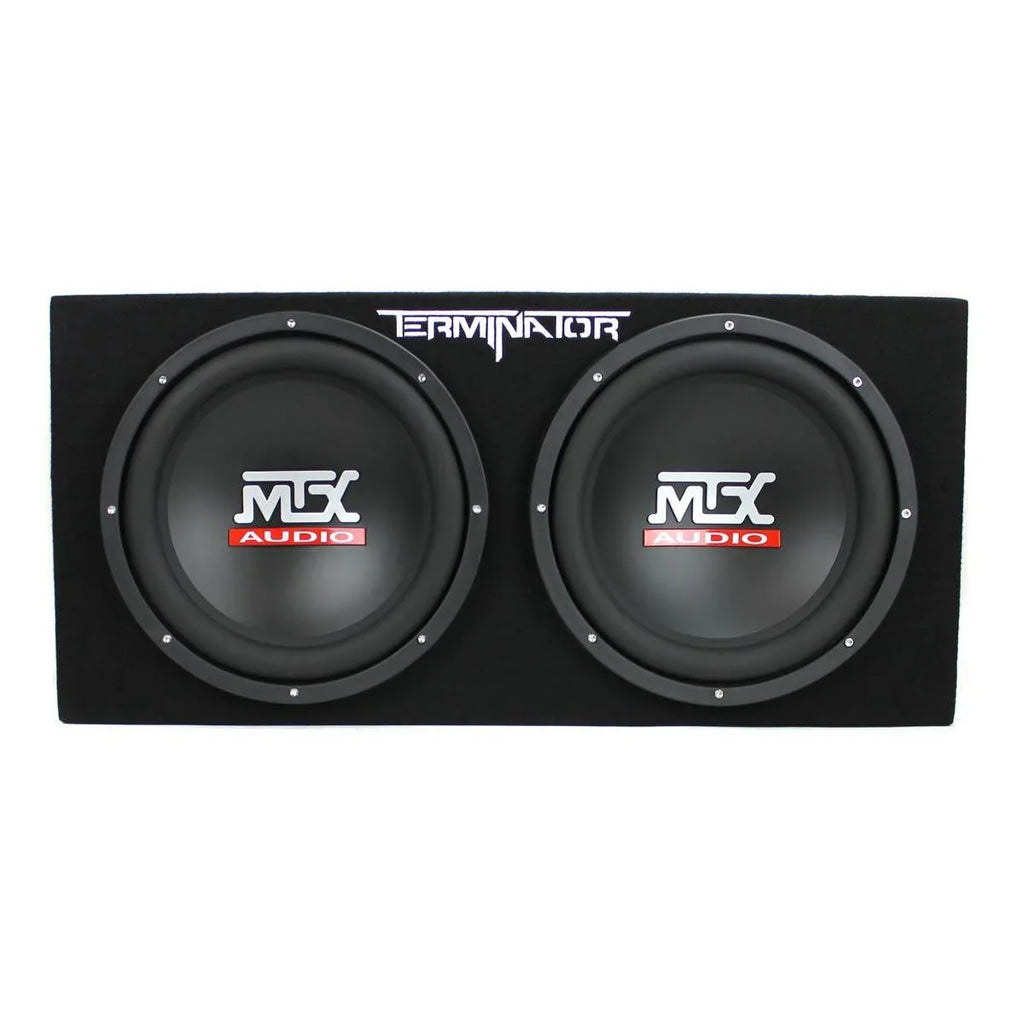 MTX TNE212D 12" 1200W Dual Loaded Car Subwoofer and Boss 1100W Amplifier w/ Kit