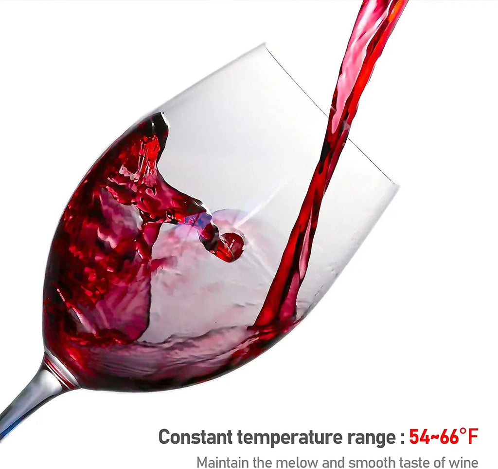 JINJUNYE Wine Cooler Refrigerator, 12 Bottle Wine Fridge Small, Countertop Wine Cooler with Temperature Control, Mini Freestanding Wine Cellars Glass Door for Home, Office, Bar, Gift for Men