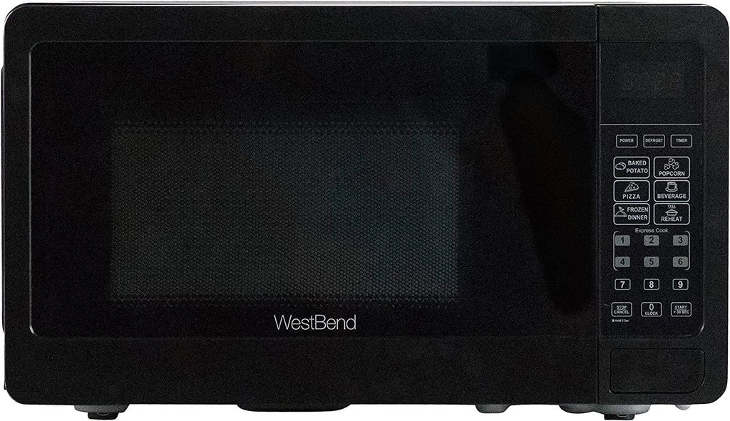 QINBI WBMW71B Microwave Oven 700-Watts Compact with 6 Pre Cooking Settings, Speed Defrost, Electronic Control Panel and Glass Turntable, Black