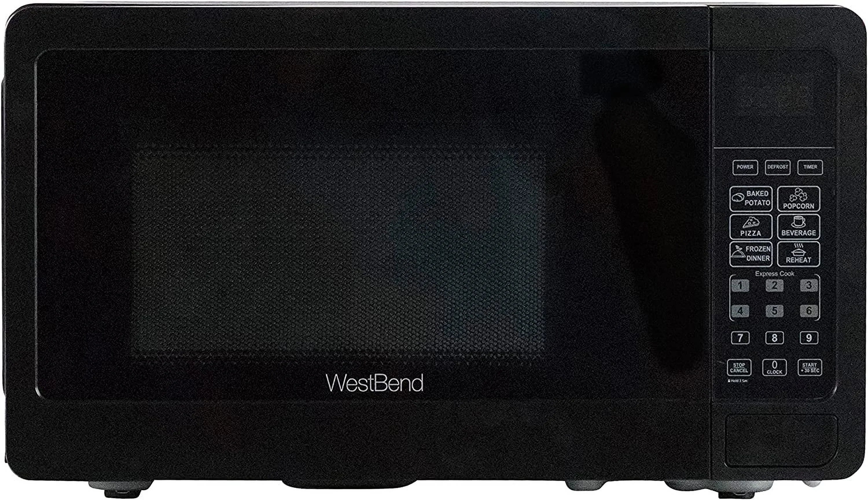QINBI WBMW71B Microwave Oven 700-Watts Compact with 6 Pre Cooking Settings, Speed Defrost, Electronic Control Panel and Glass Turntable, Black