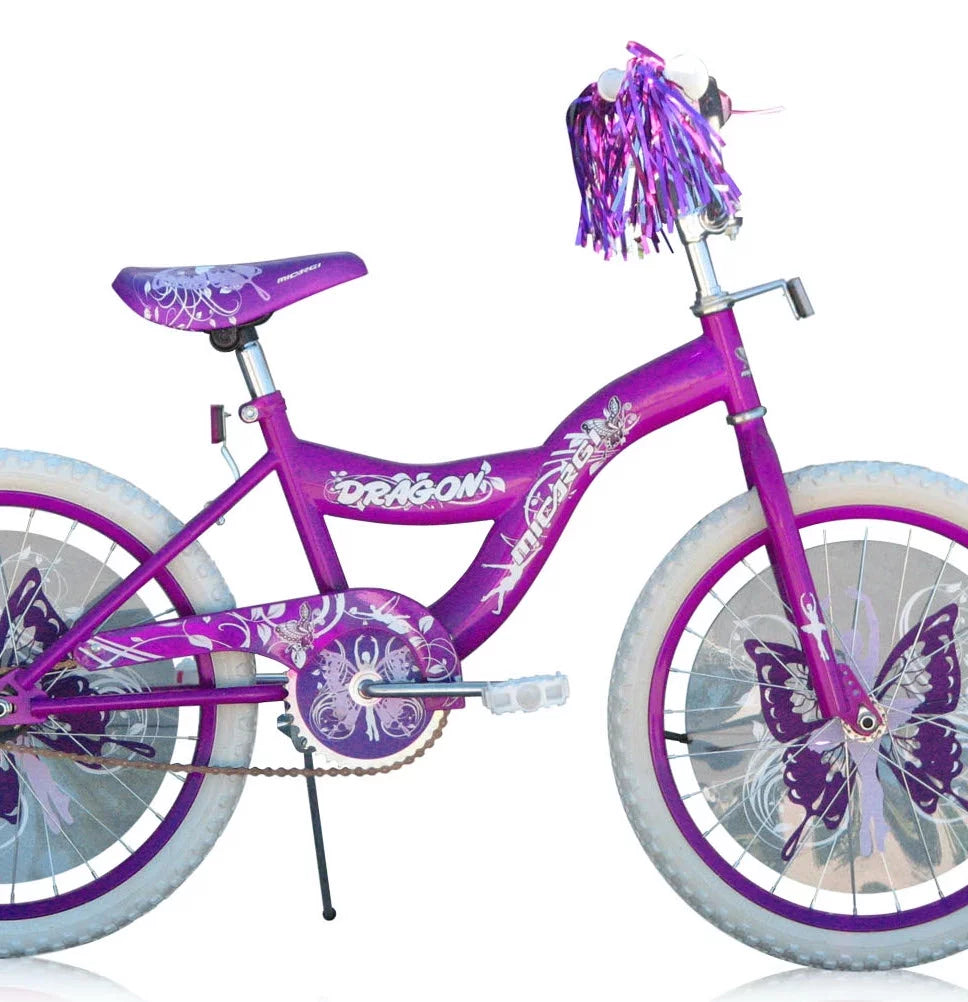 PlayWorld 20" BMX S-Type Frame Bicycle Coaster Brake One Piece Crank Purple Rims White Tire Kid's Bike - Purple