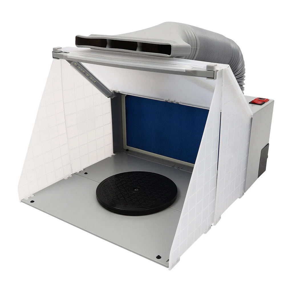 Airbrush Spray Booth Kit With LED Light & Filter Hose for Model Painting Airbrushing Set