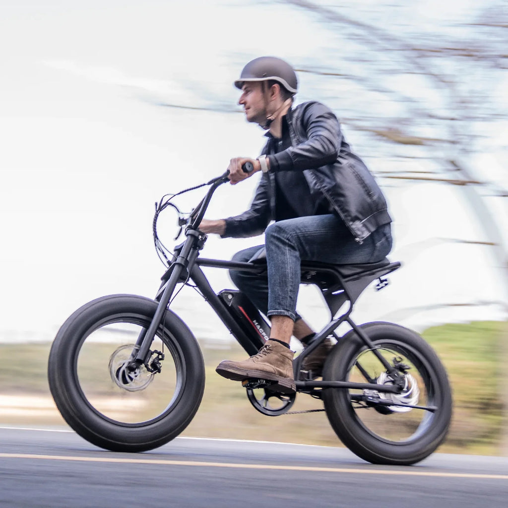 MACFOX Electric Bike, Ebike 500W/48V/10.4Ah, 20" Fat Tire Electric Bicycles Up to 20MPH & 40 Miles with Retro Motorcycle Design, Removable Battery, 50N.m Max Torque
