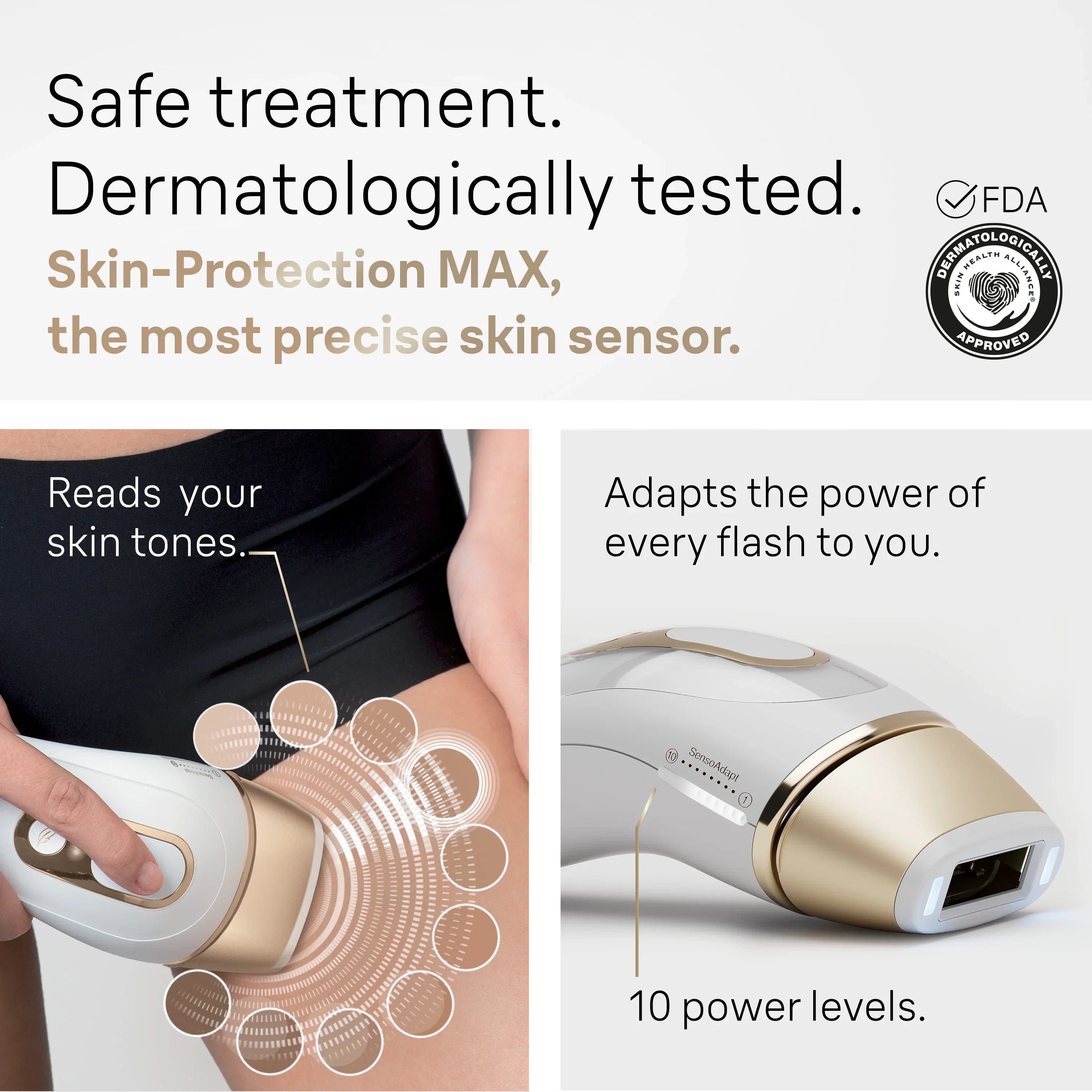 Braun PL5147 Silk Expert Pro5 IPL Hair Removal Device for Women & Men, White-Gold