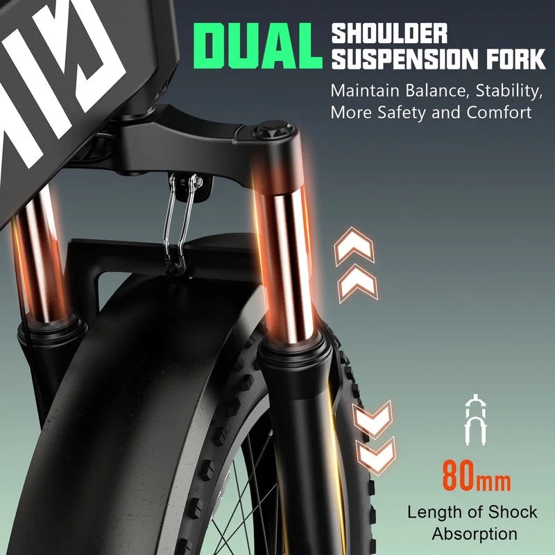 TST Electric Bike, 4.0 Fat Tire Foldable Ebike, 48V 13Ah Battery, 750W Electric Commuter Bicycle with LCD, 20" One-Step Folding Electric City Bike for Men Women, Black
