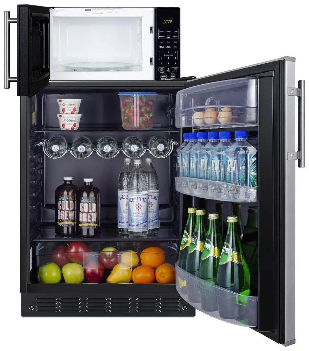 Summit MRF6BK2SSA Microwave & Refrigerator Combination with Allocator