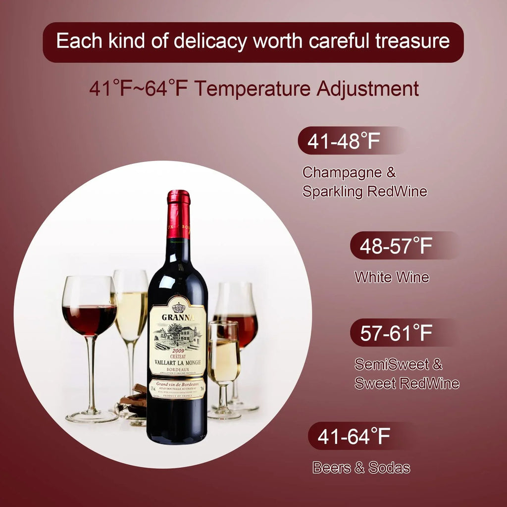 Zimtown 16 Bottle Compressor Wine Cooler Refrigerator w/Lock | Large Freestanding Wine Cellar For Red, White, Champagne or Sparkling Wine | Digital Temperature Control Fridge Glass Door Black