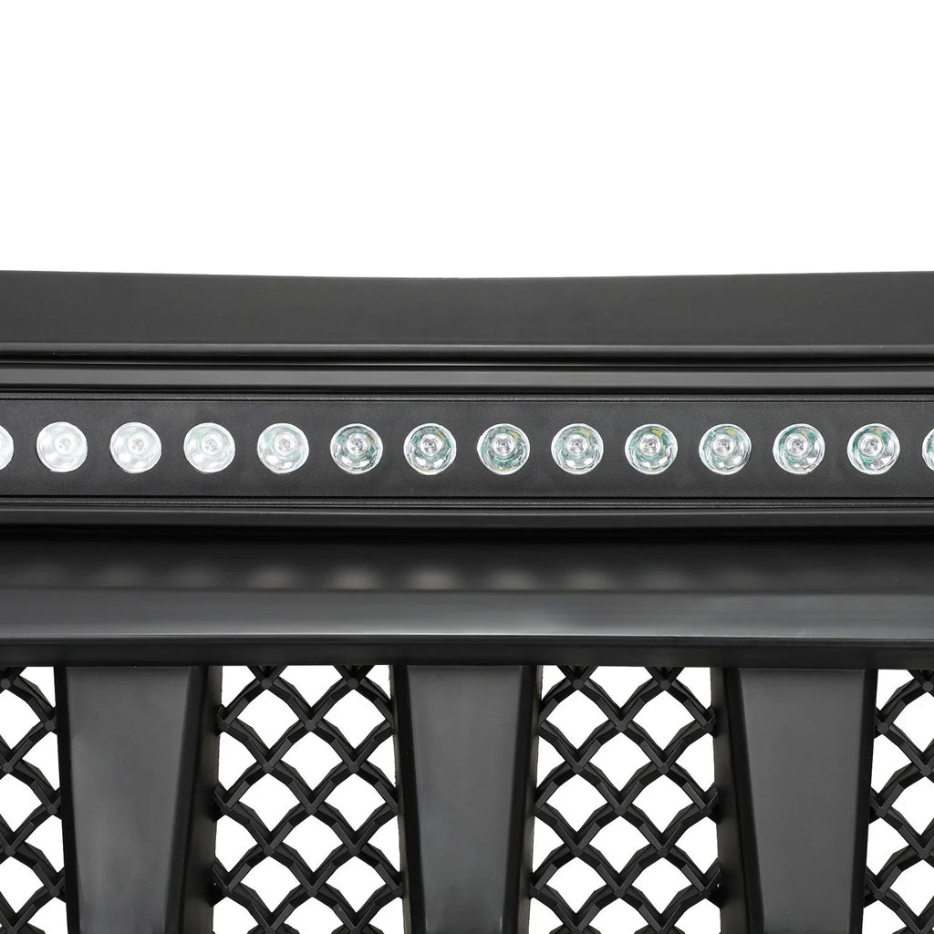 Black Off-Road Lights Front Grill Mars Grille with LED for 07-18 Jeep Wrangler JK