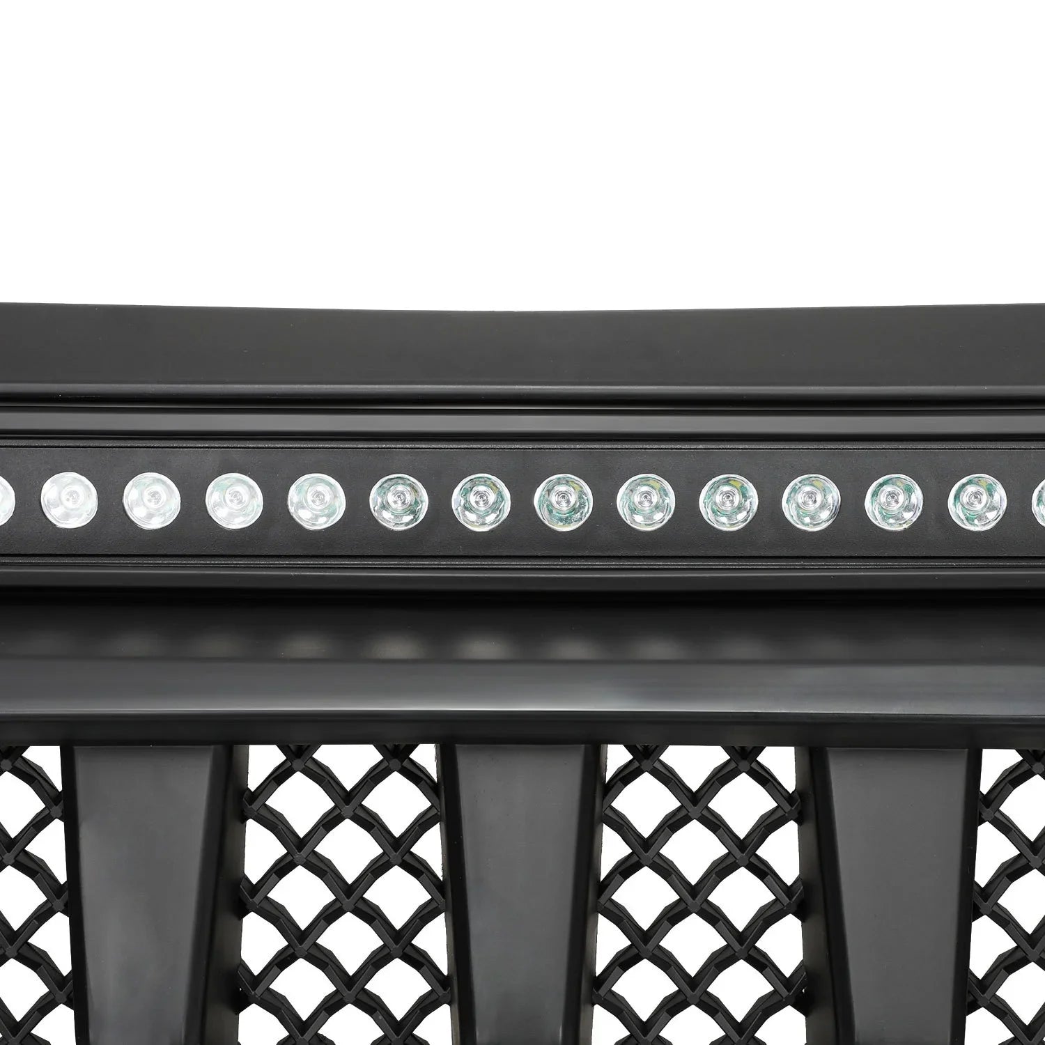 Black Off-Road Lights Front Grill Mars Grille with LED for 07-18 Jeep Wrangler JK