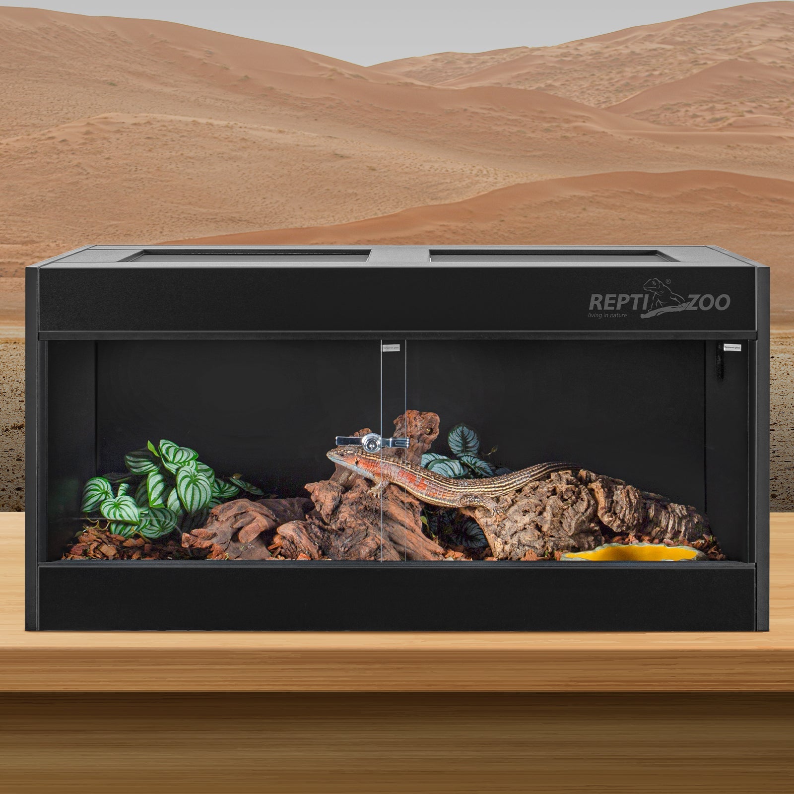 REPTIZOO 40 Gallon PVC Reptile Enclosure, 36x18x18 Reptile Terrariums Tanks with Glass Sliding Door